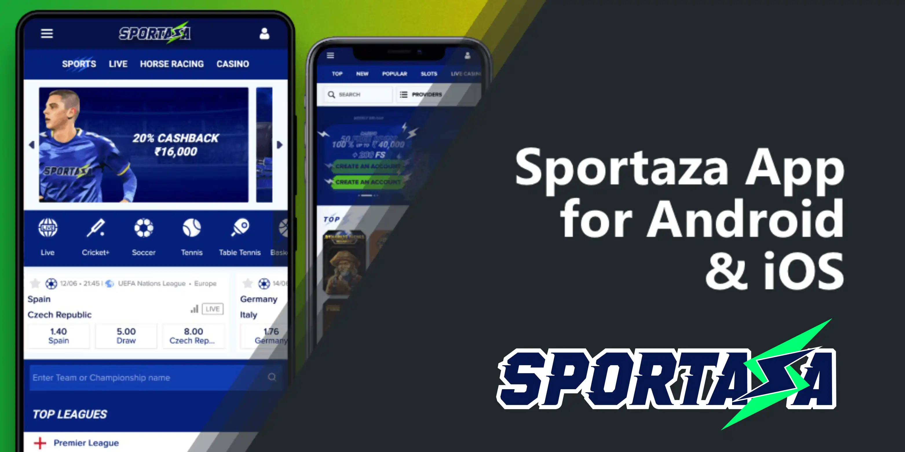 Sportaza Casino App-Screenshot